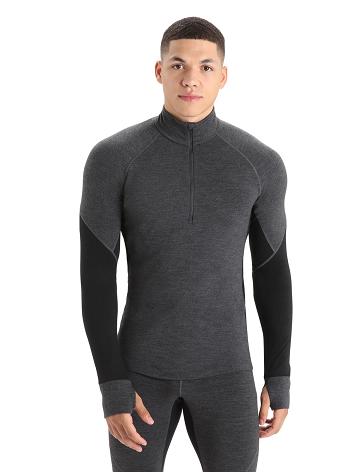 Base Layers Icebreaker BodyfitZone™ Merino 260 Zone Long Sleeve Half Zip Thermal Top Homme Noir | FR 1349LISH